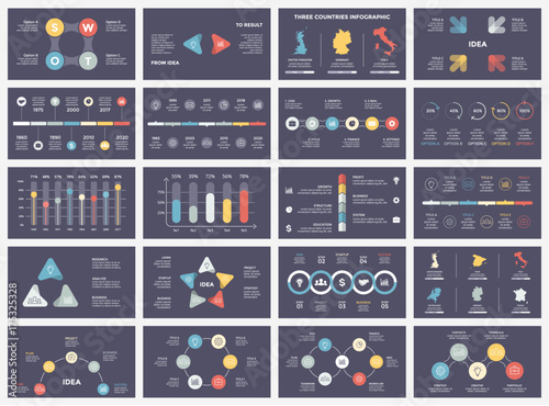 Vector arrows infographic, diagram chart, graph presentation. Business report with 3, 4, 5, 6, 7, 8 options, parts, steps, processes. Timeline map. Data analytics. Percentage status. Growth success