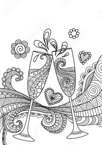 Champagne glasses toasting