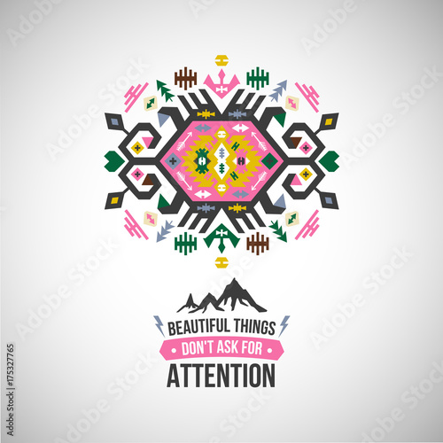 Colorful abstract simbol in tribal style