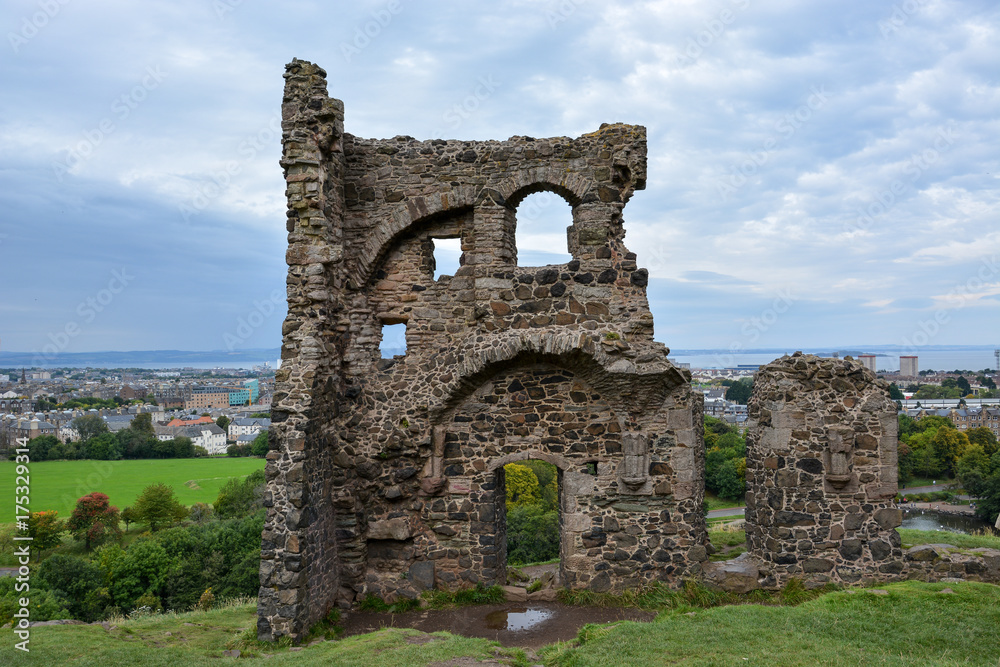 St. Anthony's chapel ruins in Hollyrood park near Edinburgh