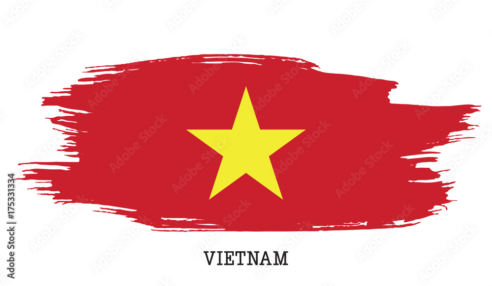 Vietnam flag vector grunge paint stroke Vietnam flag vector grunge paint stroke