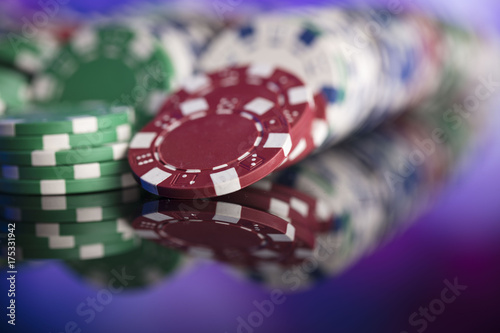 Fotografie Casino concept. Poker chips.