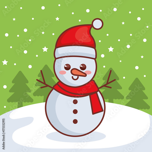 snowman christmas character icon