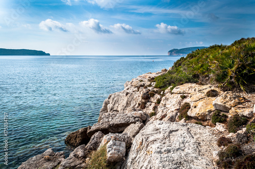 Landscape of Capo Caccia from the coast