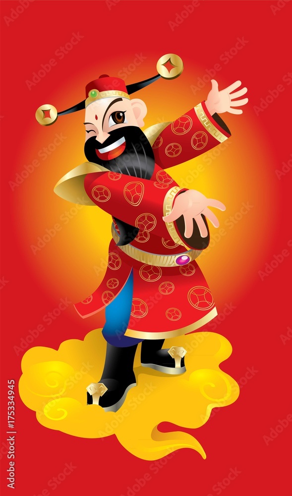 Chinese wealthy god with open arms Chinese wealthy god with open arms