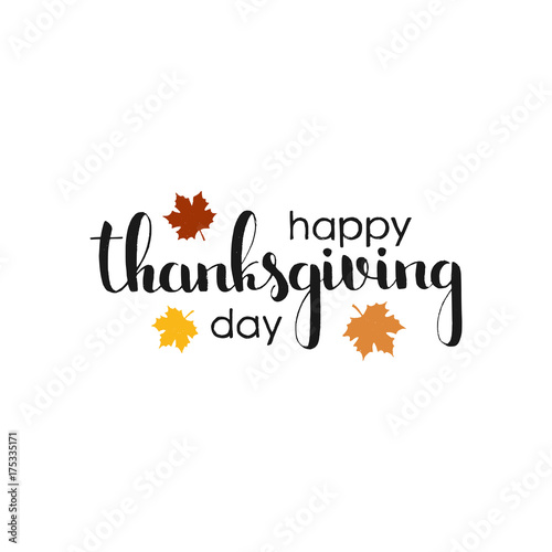 Happy Thanksgiving Day handwritten lettering