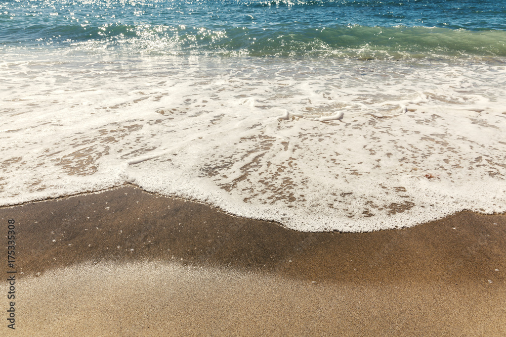 water splash in blue sea