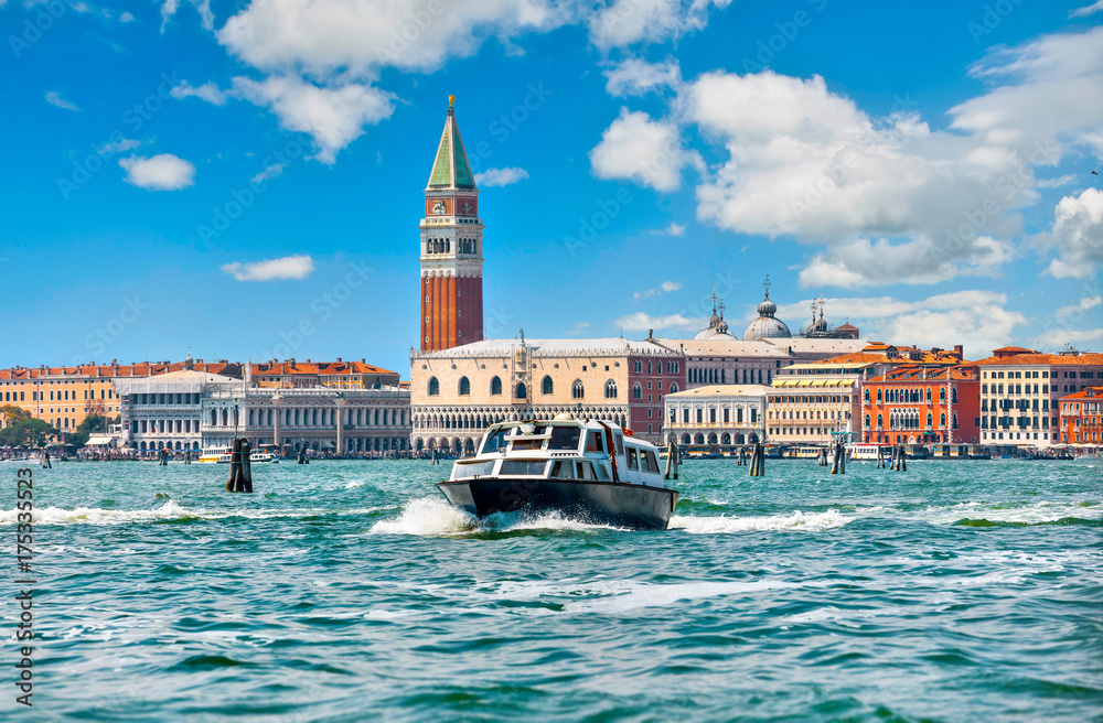 Grand Canal St Mark's Campanile Venice Italy Saint square view.