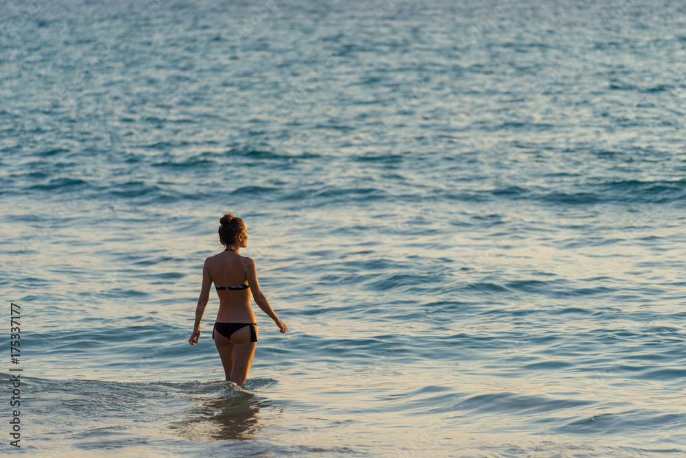Classy woman on the beach Classy woman on the beach