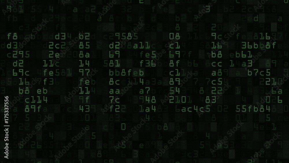 VIRUS caption on the computer screen made of text and numeric symbols. 3D rendering VIRUS caption on the computer screen made of text and numeric symbols. 3D rendering