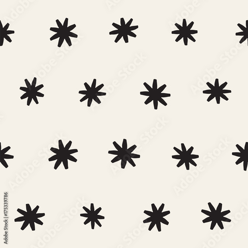 Vector seamless pattern. Abstract background with floral brush strokes. Monochrome hand drawn texture © Samolevsky