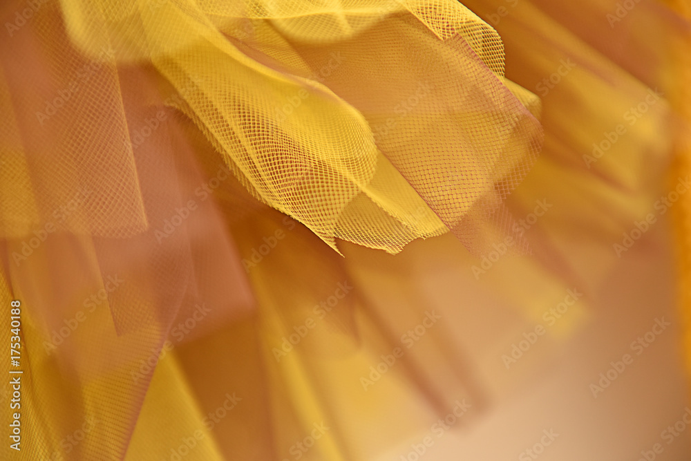 Fotografie Golden yellow and brown tulle