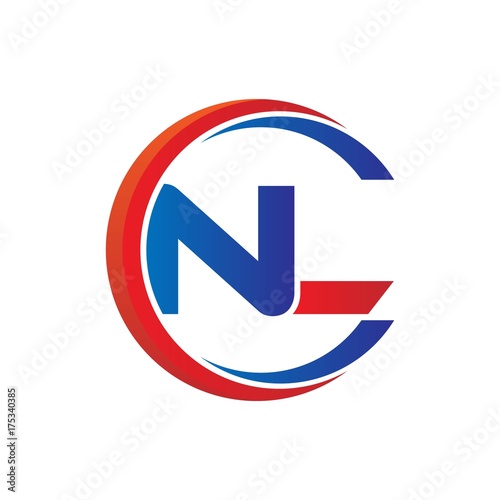 Free Download nl logo vector modern initial swoosh circle blue and red - GFXLoad