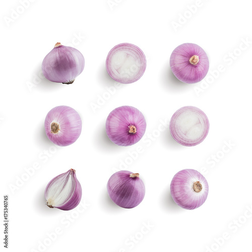 Fresh onion isolated on white background. Cut out collection