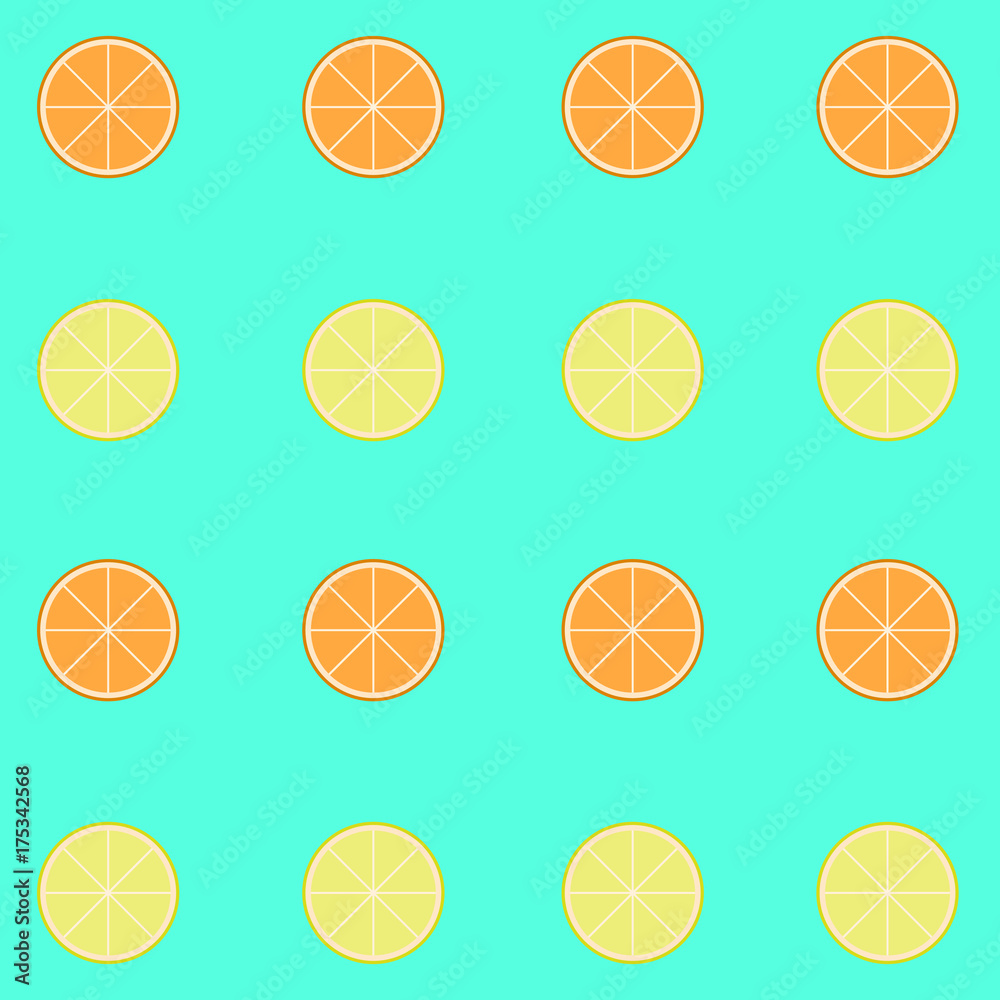 Background of oranges and lemons