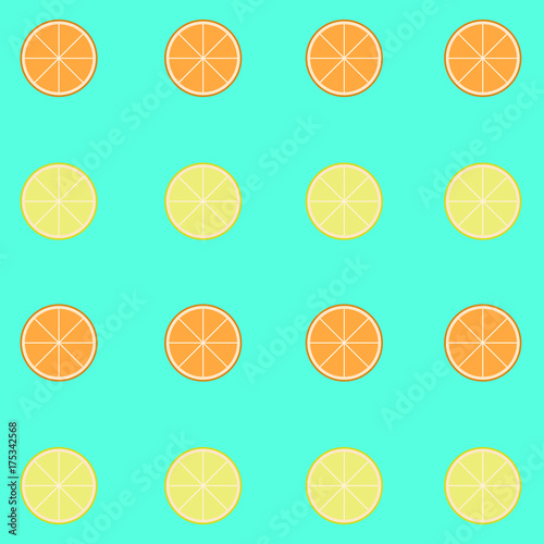 Background of oranges and lemons