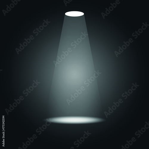 Beam of light focusing on an object