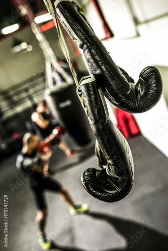 Blurred of Thai boxing abstract background