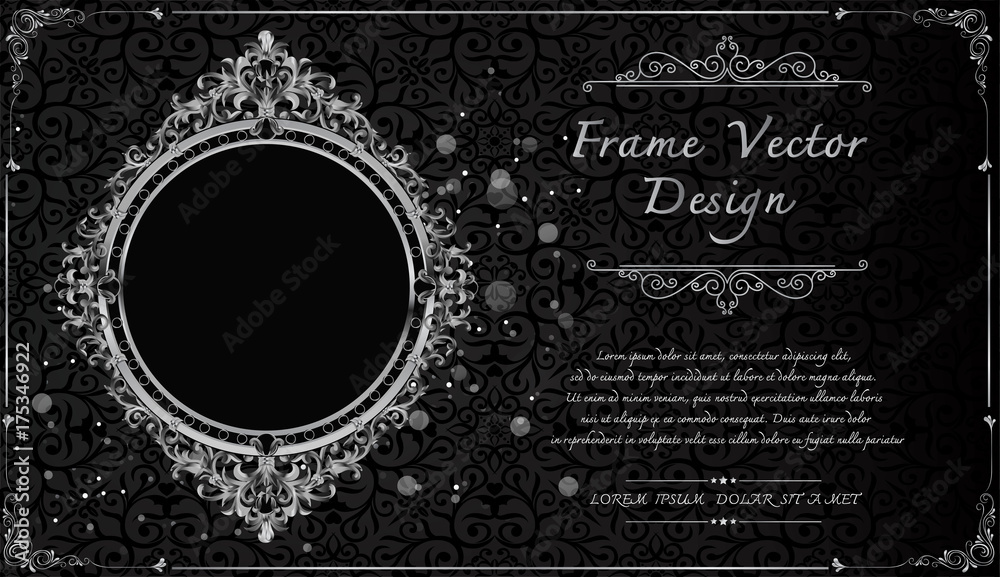 Thailand Royal gold frame on drake pattern background, Vintage photo frame on drake background, antique, vector design pattern Thailand Royal gold frame on drake pattern background, Vintage photo frame on drake background, antique, vector design pattern