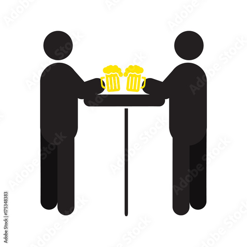 People drinking beer silhouette icon