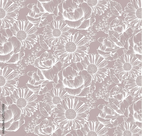 Vintage floral card line art. Beautiful background. hand drawing graphic styles