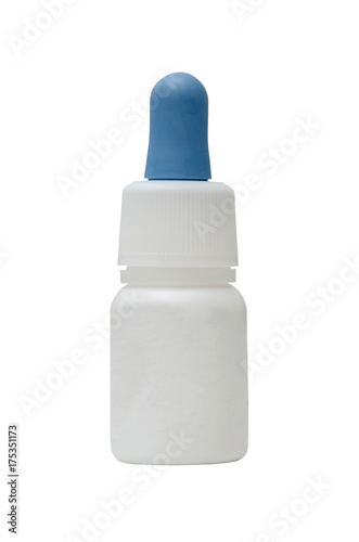 White plastic bottle with a pipette for nose drops © Alona Dudaieva