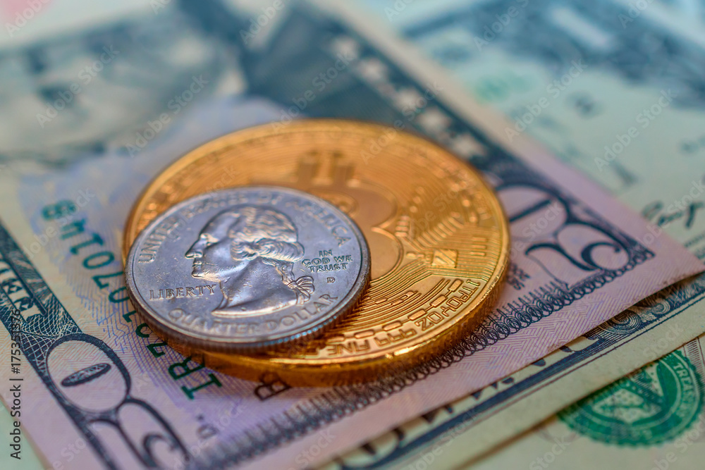 bitcoin against the background of dollars bitcoin against the background of dollars