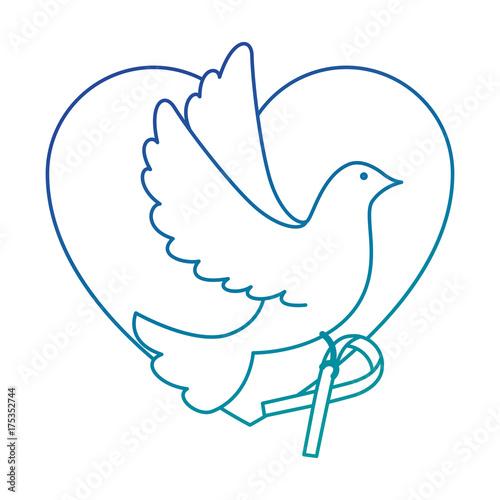 heart with dove of peace icon
