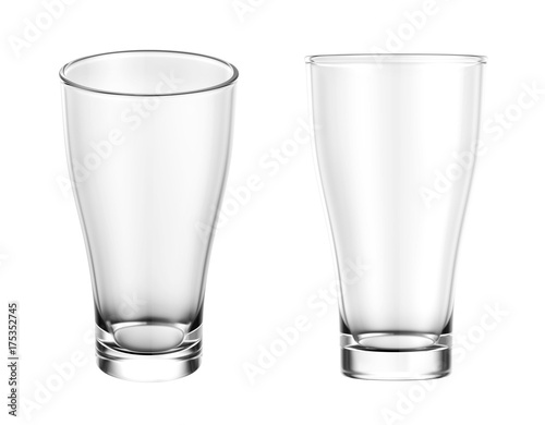 Empty glass isolated on white background, 3D rendering