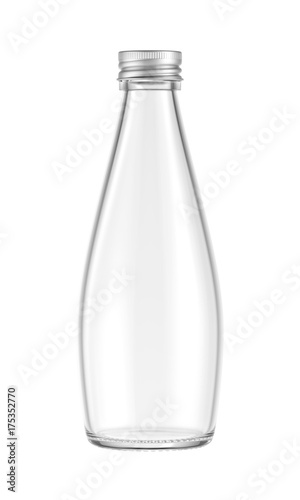 Glass bottle isolated on white background, 3D rendering