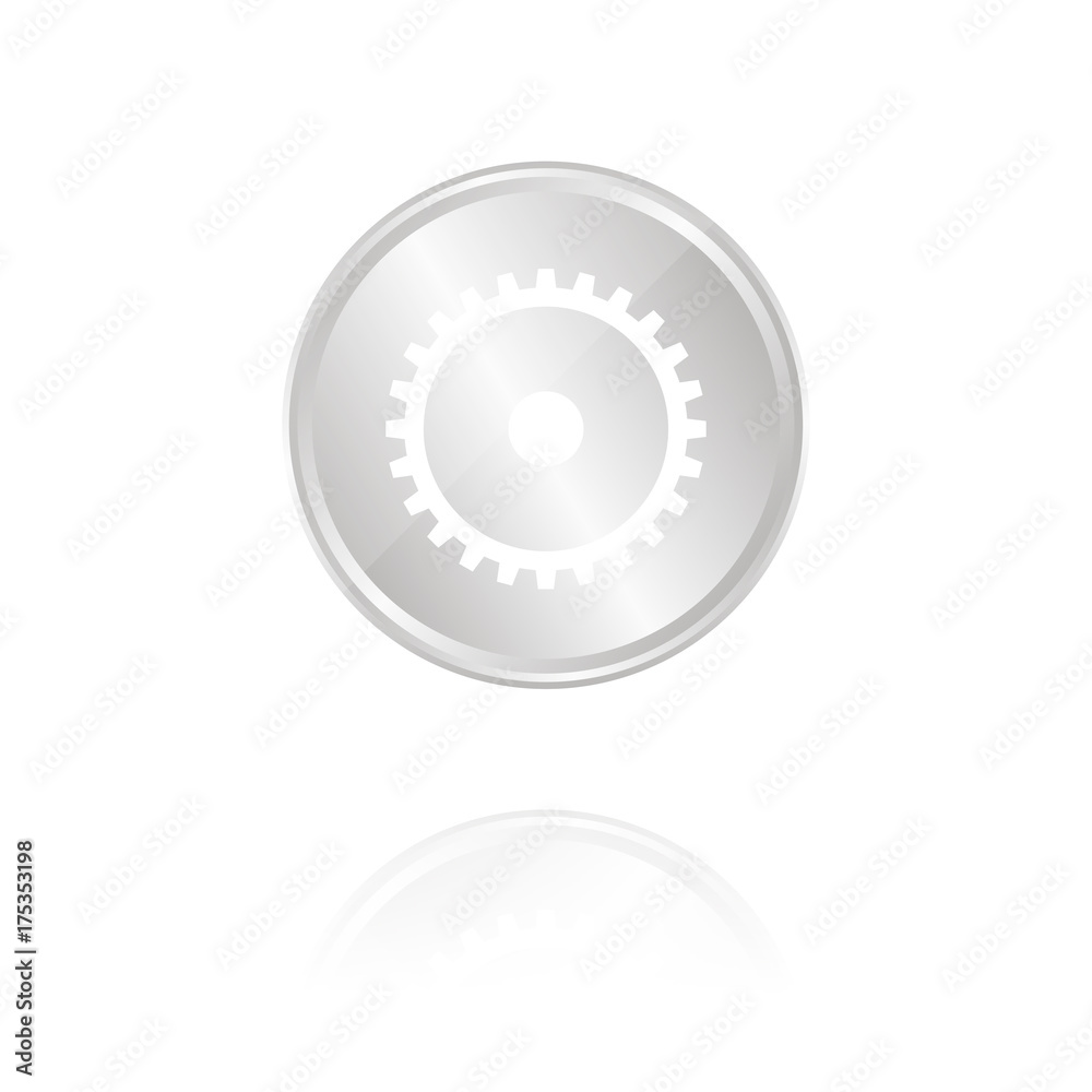 Konfigurieren-Symbol - Silber Münze mit Reflektion Konfigurieren-Symbol - Silber Münze mit Reflektion