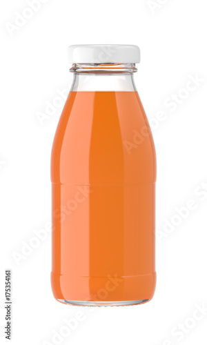 juice glass bottle isolated on white background, 3D rendering
