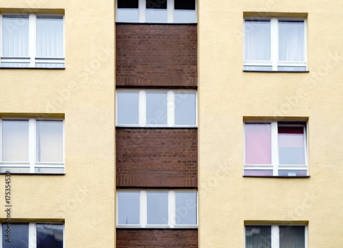 Full Frame Shot of Windows on Residential Building Exterior in Berlin, Germany