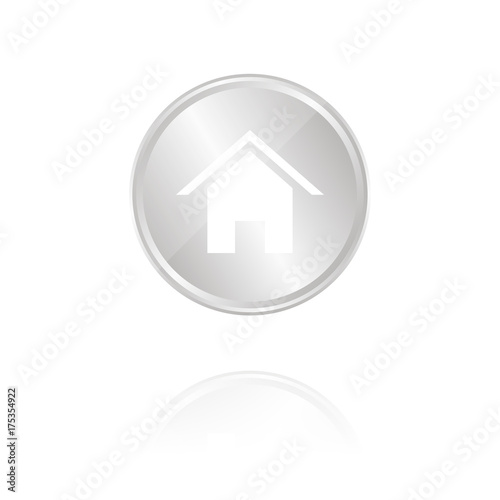 Haus - Silber Münze mit Reflektion