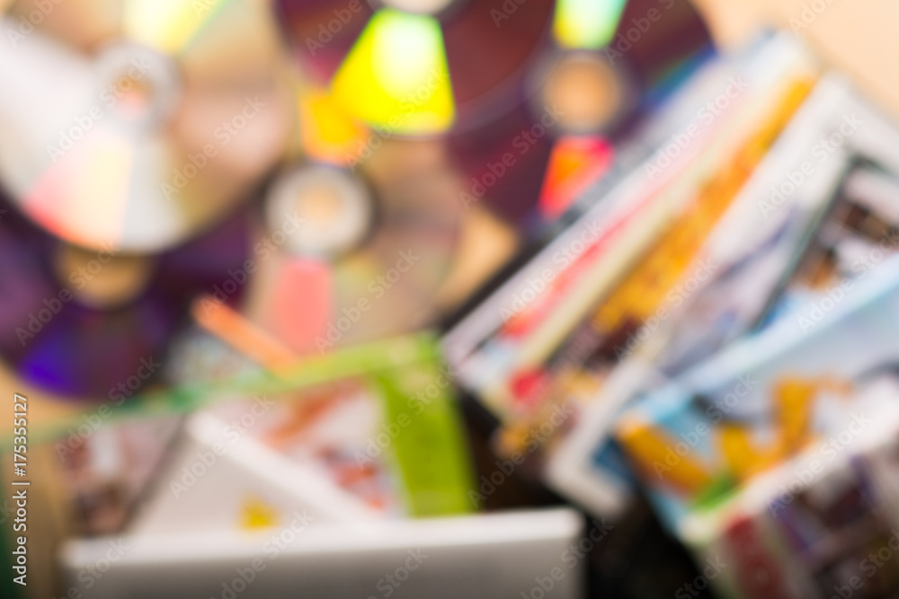 Obraz premium DVD discs and cases. Blur image