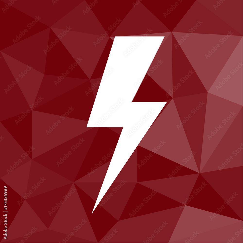 Blitz - Unwetter - Icon mit geometrischem Hintergrund rot Stock Vector |  Adobe Stock