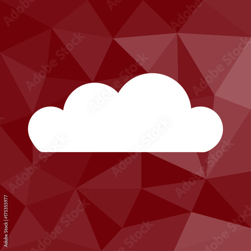 Wolke - Cloud-Service - Icon mit geometrischem Hintergrund rot