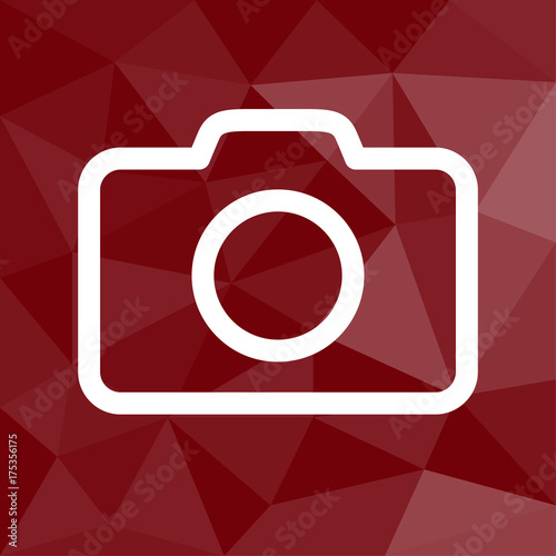 Kamera - Icon mit geometrischem Hintergrund rot