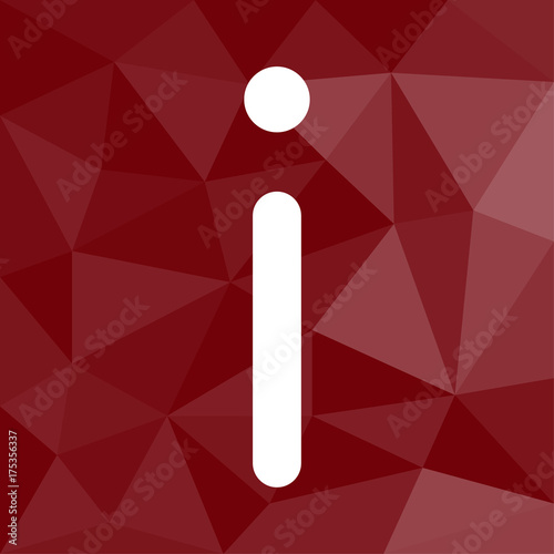 I - Information - Icon mit geometrischem Hintergrund rot