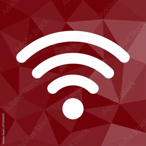 WLAN Verbindung - Icon mit geometrischem Hintergrund rot