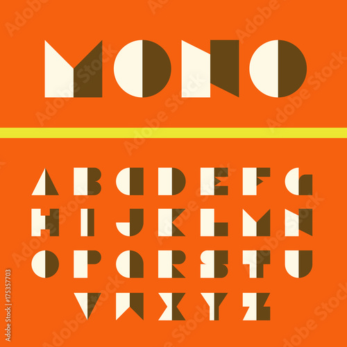 Geometric font. Vector alphabet with gradient effect letters stylized colorful bright font and alphabet.