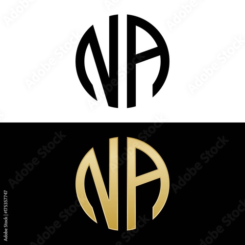 na initial logo circle shape vector black and gold photo