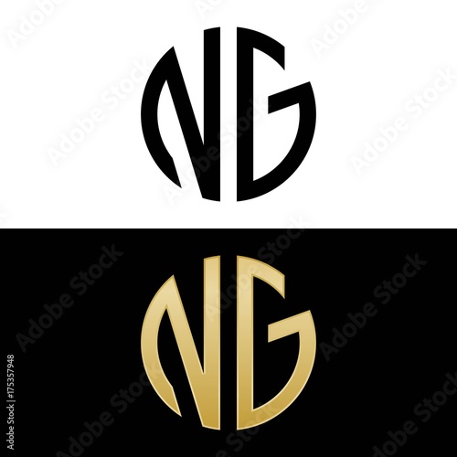 Bilde på lerret ng initial logo circle shape vector black and gold