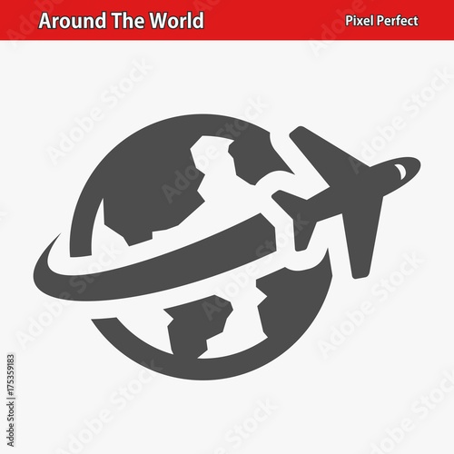 Around the World Icon. Professional, pixel perfect icons optimized for both large and small resolutions. EPS 8 format.