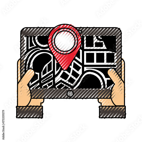 hand holding device with map navigation gps