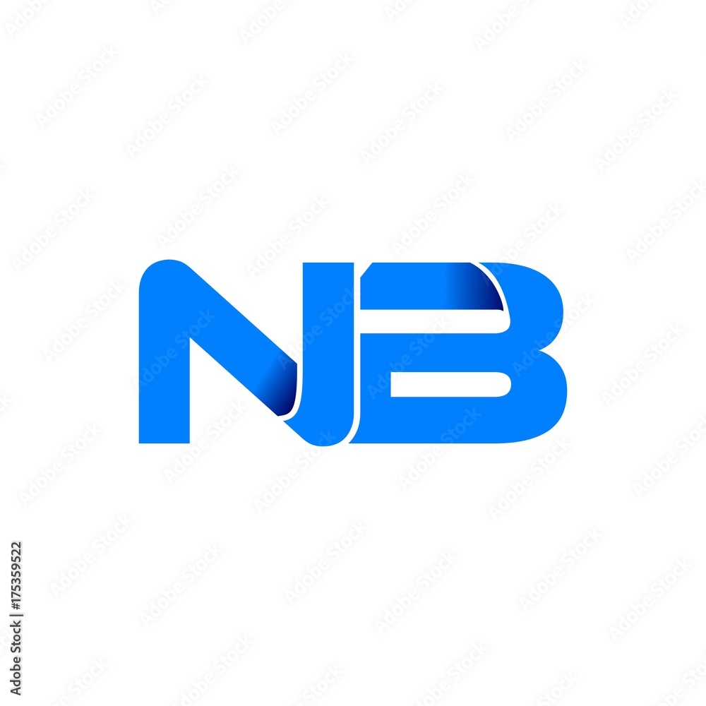 nb logo initial logo vector modern blue fold style nb logo initial logo vector modern blue fold style