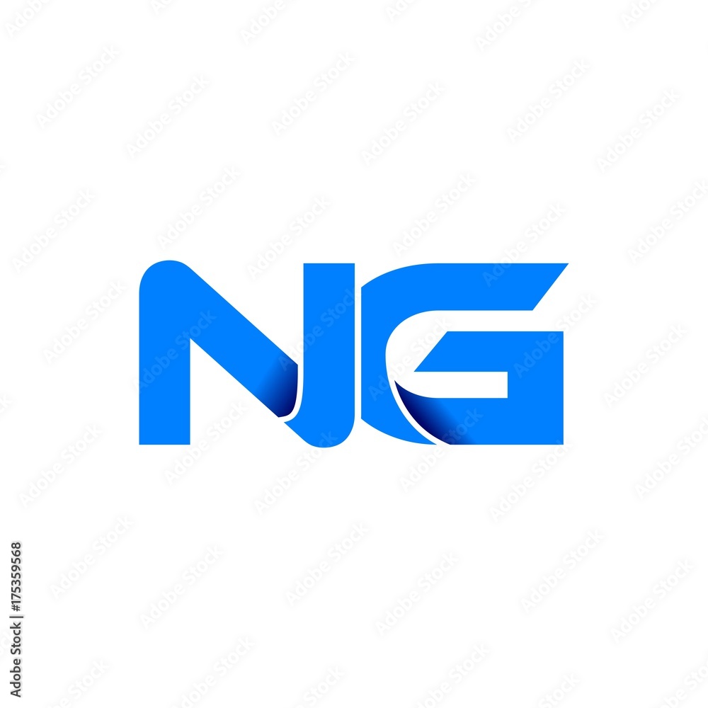 ng logo initial logo vector modern blue fold style ng logo initial logo vector modern blue fold style