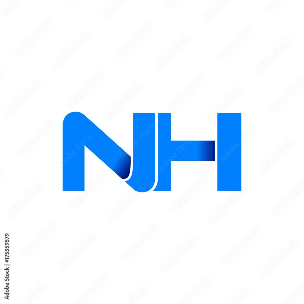 nh logo initial logo vector modern blue fold style nh logo initial logo vector modern blue fold style