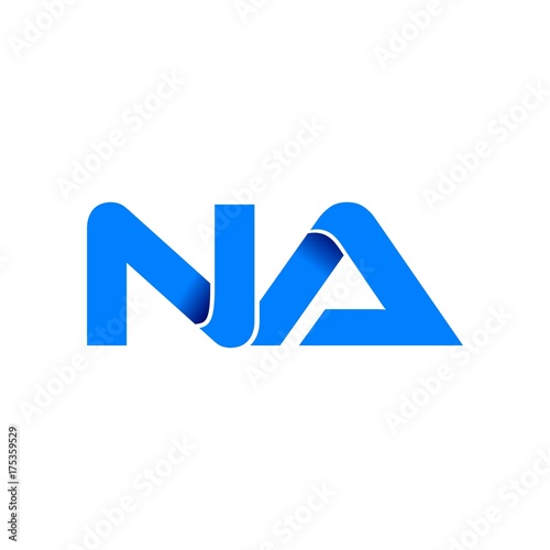 na logo initial logo vector modern blue fold style