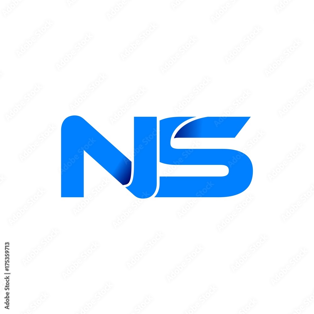 ns logo initial logo vector modern blue fold style ns logo initial logo vector modern blue fold style